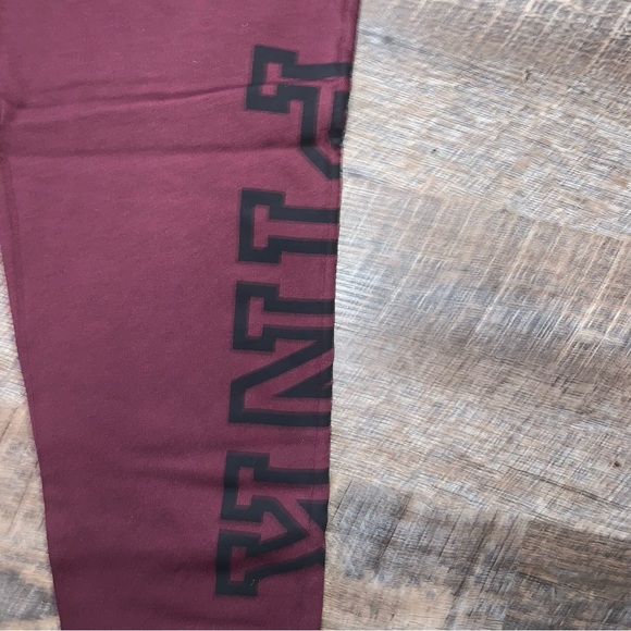 Victoria’s Secret PINK Burgundy/Black Sweatpants Jogging Pants New with Tags - Picture 4 of 8